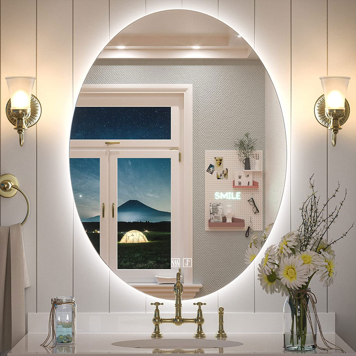 Led Mirrors With Touch Button With On/Off Heater - Bugusan